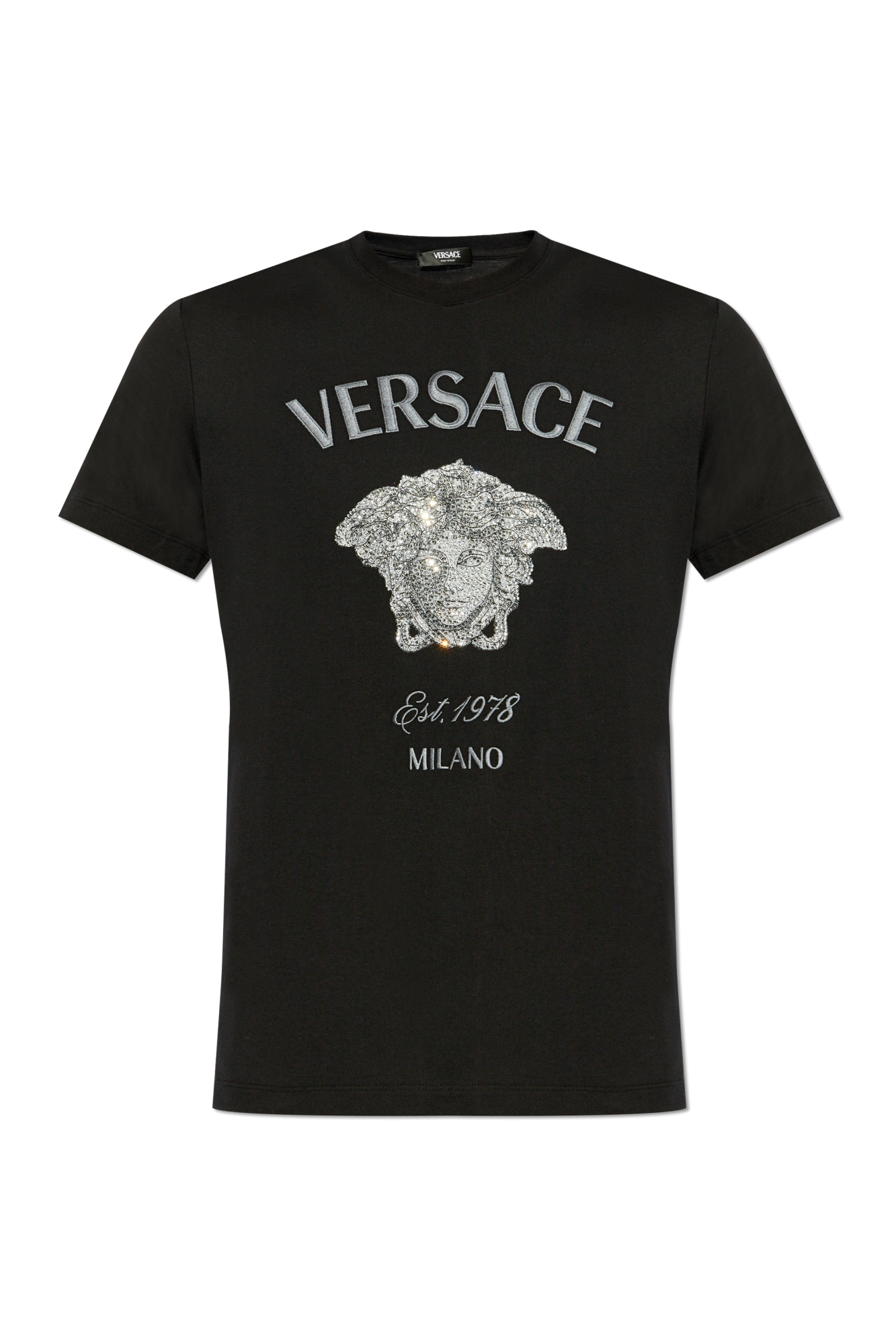 Black T shirt with Medusa Head Versace Vitkac Italy